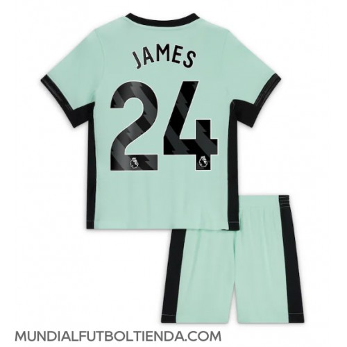 Camiseta Chelsea Reece James #24 Tercera Equipación Replica 2023-24 para niños mangas cortas (+ Pantalones cortos)